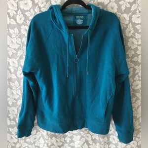 Tek Gear size Large fleece teal blue zip up.